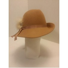 Vintage George W Bollman Co~ Mujer&apos;s Hat Doeskin felt 100% Wool USA Camel Color  eb-24867694